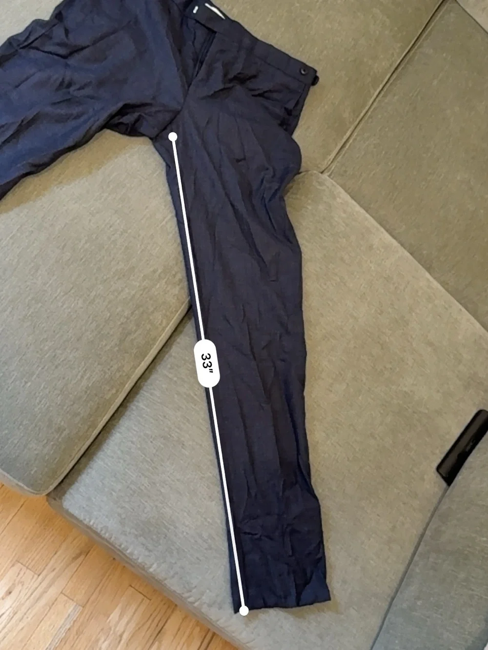 Reiss Men's Dark Navy Adjustable Dress Trousers